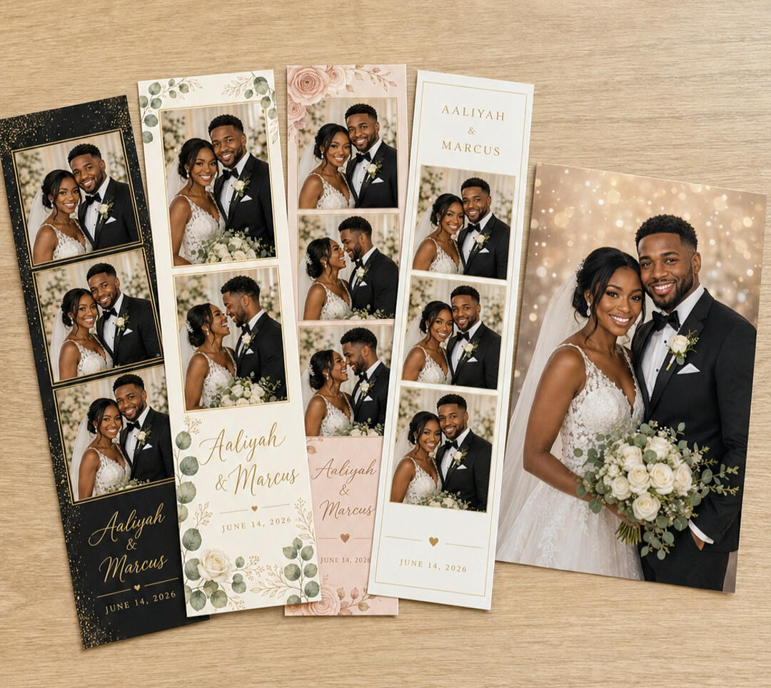 Print & Share Custom wedding photo strips from the Print and Share Experience