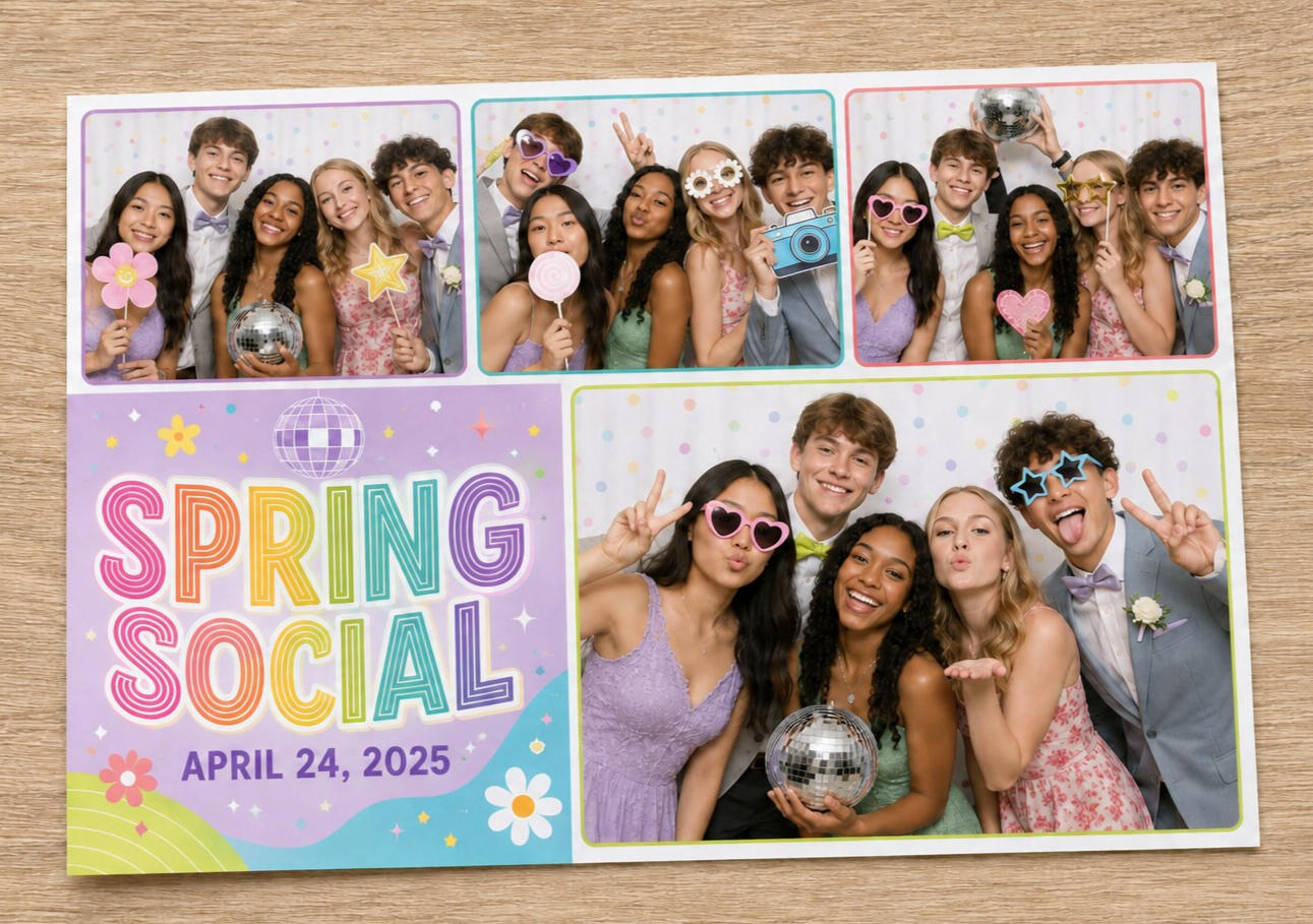 Guests enjoying the Social Spotlight digital photo booth experience